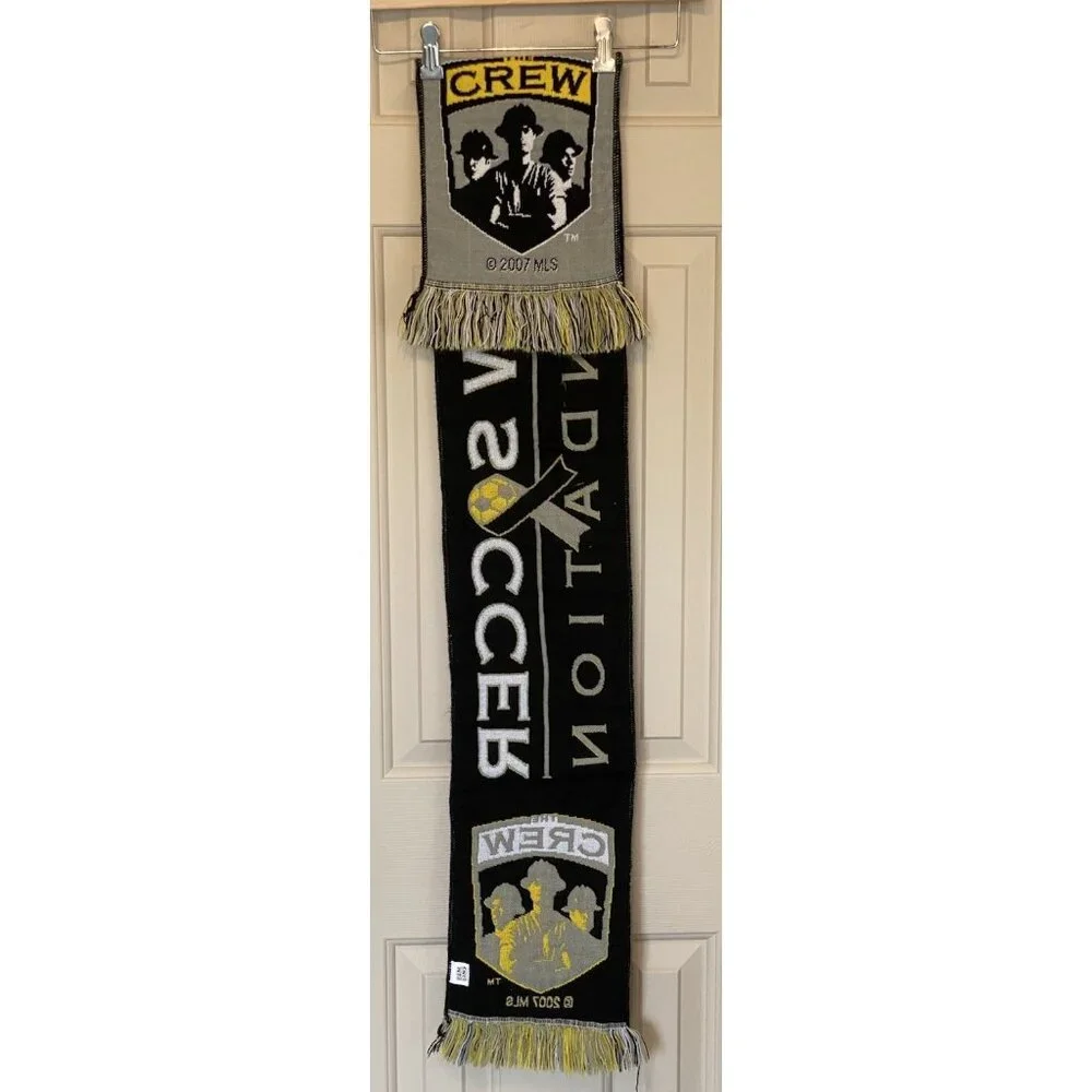 Crew Soccer Foundation Gray Black Yellow Men's Scarf 8X50 MLS 2007 Bam Bams
